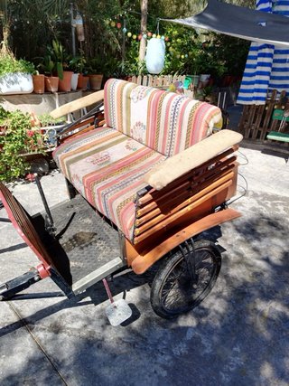 Carro para pony con asientos tapizados