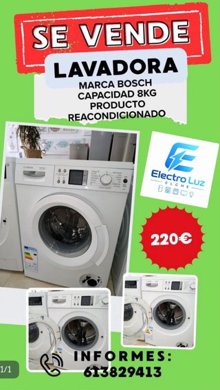 Lavadora Bosch 8kg Reacondicionada