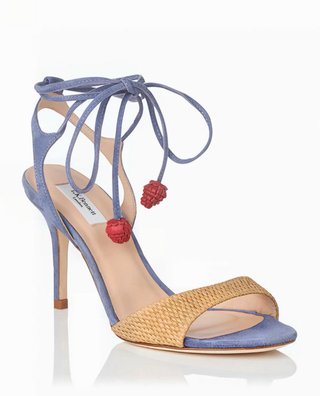 Sandalias L.K. Bennett T.40 Azul/Beige
