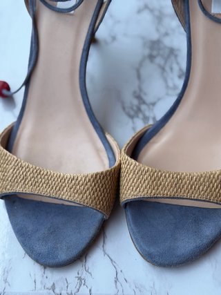 Sandalias L.K. Bennett T.40 Azul/Beige