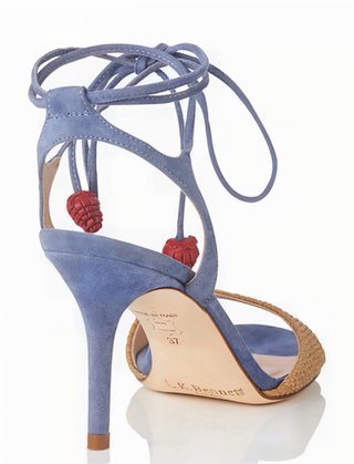 Sandalias L.K. Bennett T.40 Azul/Beige