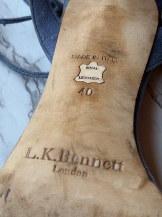 Sandalias L.K. Bennett T.40 Azul/Beige