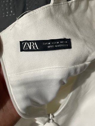 Vestido Corto Blanco Zara Talla M