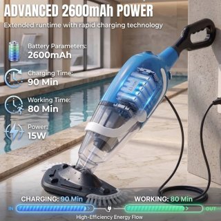 Aspirador Piscina 120L/min Mango Telescópico