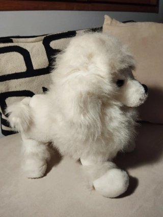 Peluche perro blanco suave