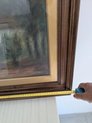 Quadro con cornice in legno e vetro