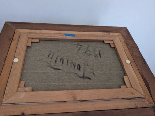 Quadro con cornice in legno e vetro