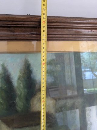 Quadro con cornice in legno e vetro