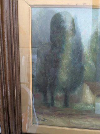Quadro con cornice in legno e vetro