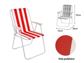 Silla playa plegable de aluminio | Roja nueva