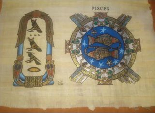 Papiro Egipcio Original - Signo Piscis
