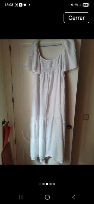 Vestido ibicenco blanco talla L XL