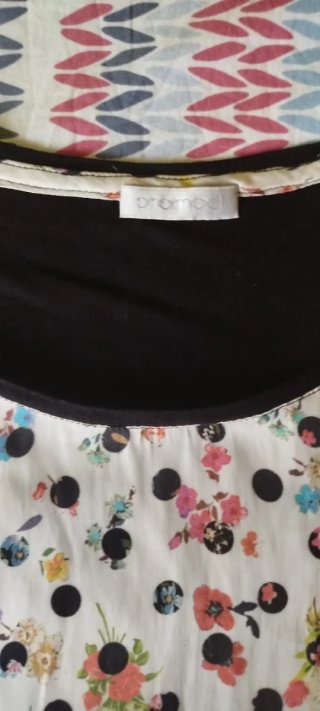 Blusa top Promod estampado lunares flores Talla L