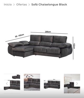 Sofá Chaiselongue Cama Gris Oscuro