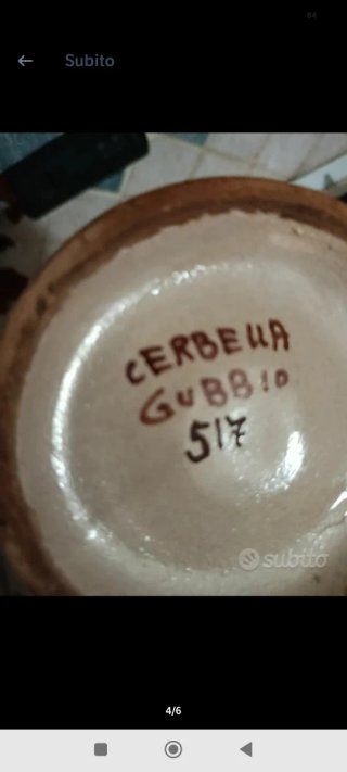 Brocca ceramica Elio Cerbella Gubbio
