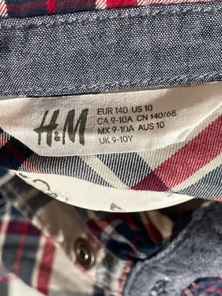 Camisa H&M Cuadros Niño 140 (9-10 años)