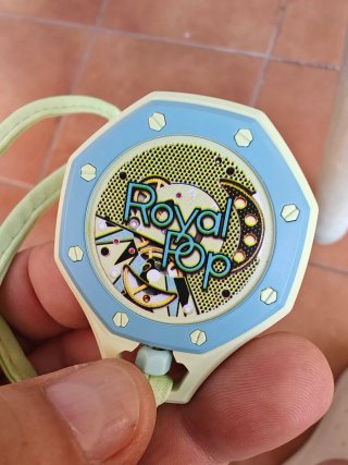 Colgante Reloj Octogonal Beige y Azul