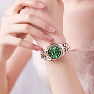 Reloj Mujer OUKO Esfera Verde con Bisel Brillante