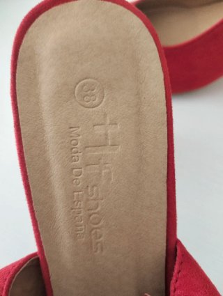 Zapatos rojos tacón slingback