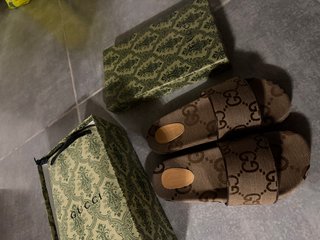 Ciabatte Gucci Beige/Marrone