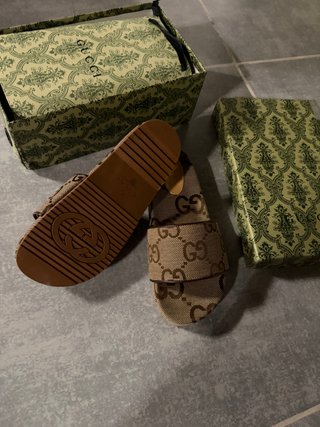 Ciabatte Gucci Beige/Marrone