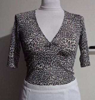 T-shirt donna mezza manica fantasia animalier