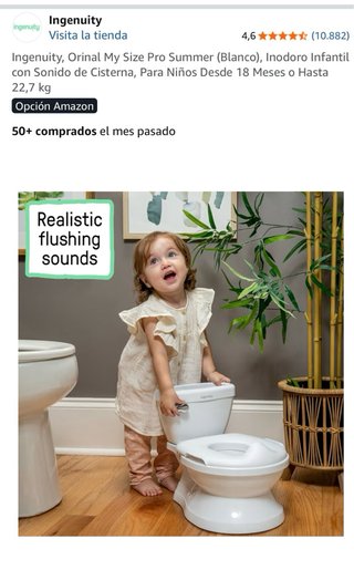 Orinal infantil con sonido de cisterna