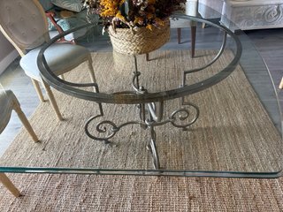 Mesa Roche Bobois Cristal y Hierro Forjado