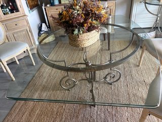 Mesa Roche Bobois Cristal y Hierro Forjado