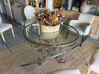 Mesa Roche Bobois Cristal y Hierro Forjado