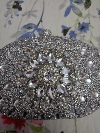 Bolso de fiesta joya plateado