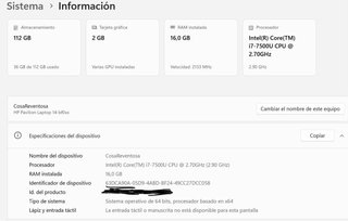 Portátil HP Pavilion laptop 14 bf0xx.