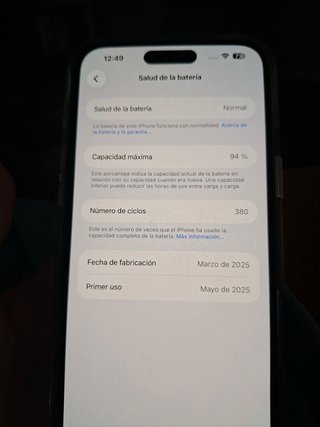 iPhone 16 Plus - Salud Batería 94%