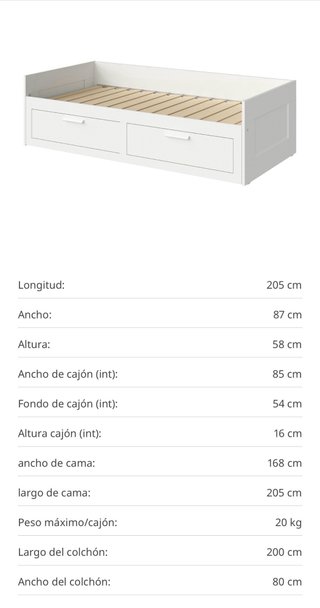 Cama nido Brimmes Ikea 80x200