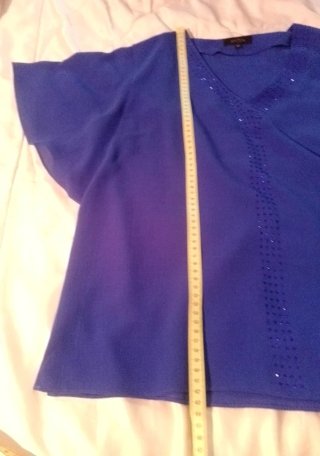Blusa fiesta Antea lentejuelas azul