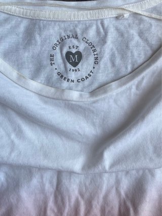 Camiseta Green Coast degradado rosa/blanco