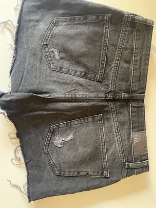 Zara Shorts Vaqueros Desgastados Grises