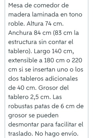 Mesa comedor extensible madera roble Ikea