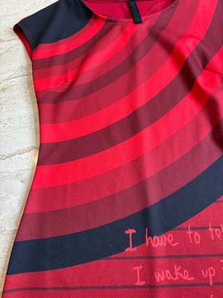 Vestido Desigual Rojo y Negro