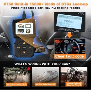 Escáner OBD2 V750 Diagnóstico Coche
