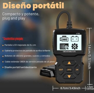Escáner OBD2 V750 Diagnóstico Coche
