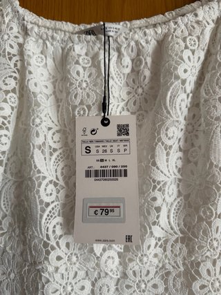 Vestido blanco midi Zara encaje
