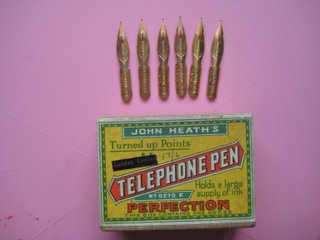 6 Plumillas Baño Oro Década  1950