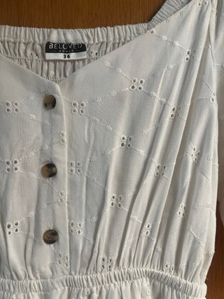 Vestido blanco calados talla S