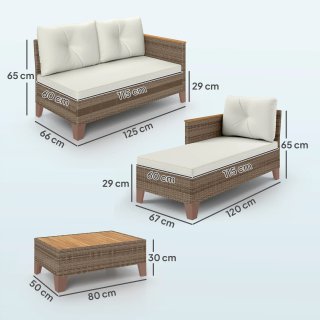Set di Mobili da Giardino in Rattan 3 Pezzi, Salot