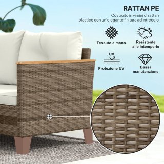 Set di Mobili da Giardino in Rattan 3 Pezzi, Salot