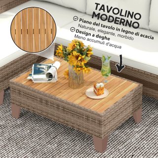 Set di Mobili da Giardino in Rattan 3 Pezzi, Salot