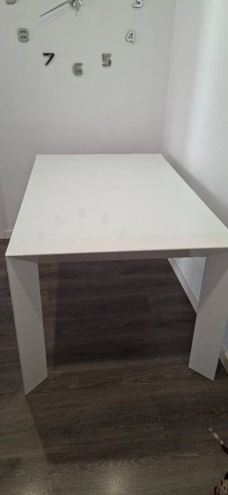 Mesa Comedor Blanca Cristal 140x90