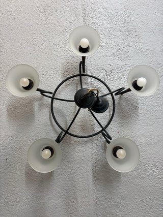 Lámpara de techo metal y cristal