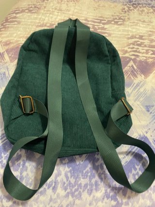 Zaino effetto velluto verde